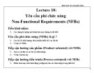 Bài giảng Phân tích yêu cầu phần mềm - Chương 10: Yêu cầu phi chức năng