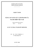 Luận văn Thạc sĩ Kinh tế chính trị: Nâng cao năng lực cạnh tranh của ngành thép Việt Nam
