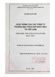 Luận văn Thạc sĩ Khoa học kinh tế: Hoạt động của các công ty thương mại tổng hợp Nhật Bản tại Việt Nam