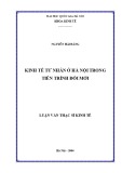 Luận văn Thạc sĩ Kinh tế: Kinh tế tư nhân ở Hà Nội trong tiến trình đổi mới