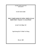 Luận văn Thạc sĩ Khoa học kinh tế: Phát triển kinh tế nông thôn ở Nam Định – Thực trạng và giải pháp