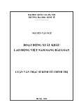 Luận văn Thạc sĩ Kinh tế chính trị: Hoạt động xuất khẩu lao động Việt Nam sang Đài Loan
