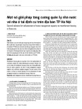 Một số giải pháp tăng cường quản lý nhà nước về nhà ở tái định cư trên địa bàn TP Hà Nội