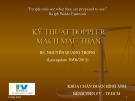 Bài giảng Kỹ thuật Doppler mạch máu thận - BS. Nguyễn Quang Trọng