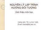 Bài giảng Nguyên lý lập trình hướng đối tượng: Bài 0 - TS. Lý Anh Tuấn