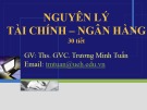 Bài giảng Nguyên lý tài chính ngân hàng: Đại cương về tài chính - ThS. Trương Minh Tuấn