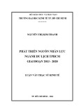 Luận văn Thạc sĩ Kinh tế: Phát triển nguồn nhân lực ngành du lịch thành phố Hồ Chí Minh giai đoạn 2013-2020