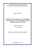 Summary of economic doctoral thesis: Improving business performance of stated owned enterprises after equitization in Vietnam