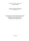 Summary of doctoral dissertation: Research on rice straw treatment solutions for improving the environment of paddy soil in the Mekong delta