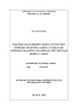 Summary of doctoral dissertation of psychology studies: Emotion management skills of division officers-training cadets at Military Officers-Training Colleges in the Vietnam People’s Army