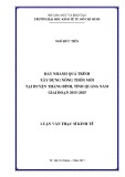 Luận văn Thạc sĩ Kinh tế: Đẩy nhanh quá trình xây dựng nông thôn mới tại huyện Thăng Bình, tỉnh Quảng Nam giai đoạn 2015-2025