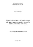 Luận án Tiến sĩ Môi trường đất và nước: Nghiên cứu giải pháp xử lý rơm nhằm cải thiện môi trường đất trồng lúa ở đồng bằng sông Cửu Long