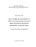 Luận văn Thạc sĩ Kinh tế: Nâng cao hiệu quả hoạt động cho Công ty Mua bán nợ Việt Nam (DATC) trong nền kinh tế thị trường định hướng xã hội chủ nghĩa