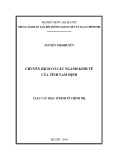 Luận văn Thạc sĩ Kinh tế: Chuyển dịch cơ cấu ngành kinh tế của tỉnh Nam Định