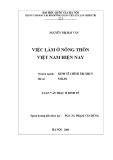 Luận văn Thạc sĩ Kinh tế: Việc làm ở nông thôn Việt Nam hiện nay