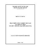Luận văn Thạc sĩ Kinh tế chính trị: Phát triển nông nghiệp Việt Nam sau khi gia nhập Tổ chức Thương mại thế giới (WTO)