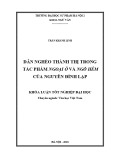 Khóa luận tốt nghiệp: Dân nghèo thành thị trong tác phẩm ngoại ô và ngõ hẻm của Nguyễn Đình Lạp