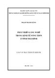 Luận văn Thạc sĩ Kinh tế: Phát triển làng nghề trong kinh tế nông thôn tỉnh Thái Bình