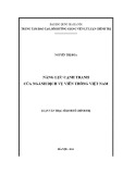 Luận văn Thạc sĩ Kinh tế chính trị: Năng lực cạnh tranh của ngành dịch vụ viễn thông Việt Nam