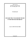 Luận án Tiến sĩ Tâm lý học: Khía cạnh tâm lý của xung đột văn hoá ở thanh niên Việt Nam hiện nay