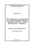 Khóa luận tốt nghiệp: Thực trạng kỹ năng phân tích câu của học sinh lớp 5 trường Tiểu học Ngô Quyền - Thành phố Vĩnh Yên - Vĩnh Phúc