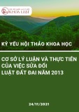 Kỷ yếu Hội thảo khoa học: Cơ sở lý luận và thực tiễn của việc sửa đổi Luật Đất đai năm 2013