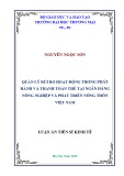 Luận án Tiến sĩ Kinh tế: Quản lý rủi ro hoạt động trong phát hành và thanh toán thẻ tại Ngân hàng Nông nghiệp và Phát triển Nông thôn Việt Nam