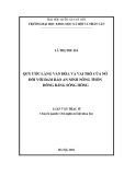 Luận văn Thạc sĩ Văn học: Qui ước làng văn hóa và vai trò của nó đối với đảm bảo an ninh nông thôn đồng bằng sông Hồng