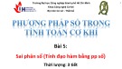 Bài giảng Phương pháp số trong tính toán cơ khí - Bài 5: Sai phân số (Tính đạo hàm bằng phương pháp số)