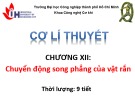 Bài giảng Cơ lí thuyết - Chương 11: Chuyển động song phẳng của vật rắn