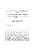 Các nhân tố ảnh hưởng đến chất lượng đào tạo cử nhân Quản lí giáo dục hệ phi chính quy của trường Đại học Sư phạm Hà Nội