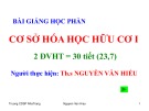 Bài giảng Cơ sở hóa học hữu cơ 1: Chương 1 - ThS. Nguyễn Văn Hiểu