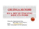 Bài giảng Tin học cơ bản: Chương 4.4 - Nguyễn Quỳnh Diệp