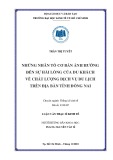 Luận văn Thạc sĩ Kinh tế: Những nhân tố cơ bản ảnh hưởng đến sự hài lòng của du khách về chất lượng dịch vụ du lịch trên địa bàn tỉnh Đồng Nai