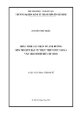 Luận văn Thạc sĩ Kinh tế: Phân tích các nhân tố ảnh hưởng đến thu hút đầu tư trực tiếp nước ngoài vào thành phố Hồ Chí Minh