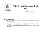 Bài giảng 6sigma: Phân tích tương quan và hồi quy