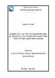 Tóm tắt Luận văn Thạc sĩ Quản trị kinh doanh: Nghiên cứu các yếu tố ảnh hưởng đến sự tham gia của cán bộ công nhân viên Công ty Thủy điện Sông Tranh