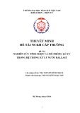 Đề tài nghiên cứu khoa học cấp trường: Nghiên cứu tính chọn và mô phỏng lò UV trong hệ thống xử lý nước ballast