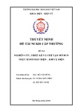 Đề tài nghiên cứu khoa học cấp trường: Nghiên cứu, thiết kế và chế tạo mô đun thực hành máy điện - khí cụ điện