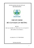 Đề tài nghiên cứu khoa học cấp trường: Chế tạo, nghiên cứu tính chất của vật liệu tổ hợp ldpe/eva/nanosilica