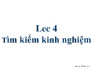 Bài giảng Trí tuệ nhân tạo: Bài 4 - Phạm Thị Anh Lê