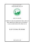 Luận văn Thạc sĩ Lâm học: Nghiên cứu một số giải pháp kỹ thuật, đề xuất phát triển rừng trồng Quế (Cinnamomum cassia) tại huyện Bảo Yên, tỉnh Lào Cai