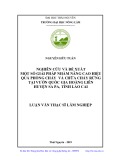 Luận văn Thạc sĩ Lâm nghiệp: Nghiên cứu và đề xuất một số giải pháp nhằm nâng cao hiệu quả công tác phòng cháy và chữa cháy rừng tại Vườn Quốc gia Hoàng Liên, tỉnh Lào Cai