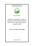 Luận văn Thạc sĩ Lâm nghiệp: Nghiên cứu ảnh hưởng của một số biện pháp kỹ thuật đến sinh trưởng, năng suất Lạc tiên (Passiflora foetida L.) tại Thái Nguyên