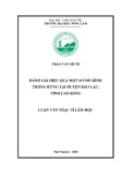 Luận văn Thạc sĩ Lâm học: Đánh giá hiệu quả một số mô hình trồng rừng tại huyện Bảo Lạc, tỉnh Cao Bằng