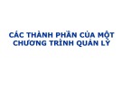 Bài giảng Lập trình Web: Các thành phần của một chương trình quản lý