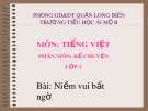 Bài giảng môn Tiếng Việt lớp 1 sách Cánh diều năm học 2019-2020 - Tuần 29: Kể chuyện Niềm vui bất ngờ (Trường Tiểu học Ái Mộ B)