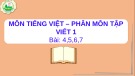 Bài giảng môn Tiếng Việt lớp 1 sách Cánh diều năm học 2021-2022 - Tuần 2: Tập viết bài 4, 5, 6, 7 (Trường Tiểu học Ái Mộ B)