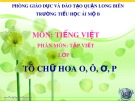 Bài giảng môn Tiếng Việt lớp 1 sách Cánh diều năm học 2019-2020 - Tuần 30: Tô chữ hoa O, Ô, Ơ, P (Trường Tiểu học Ái Mộ B)