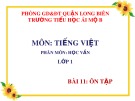 Bài giảng môn Tiếng Việt lớp 1 sách Cánh diều năm học 2019-2020 - Bài 11: Ôn tập (Trường Tiểu học Ái Mộ B)